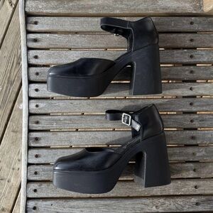 Free People Black Platform Mary Janes